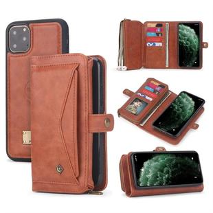 For iPhone 11 Pro Max POLA Multi-function TPU + PC Magnetic Horizontal Flip Leather Case with Holder & Card Slots & Wallet & Photo Frame(Brown)
