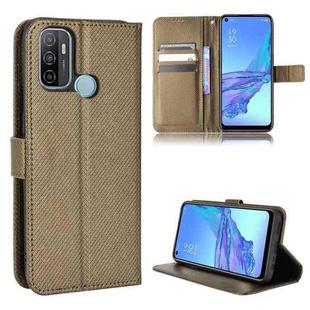 For OPPO A53 2020 / A32 2020 / A53S / A33 Diamond Texture Leather Phone Case(Brown)