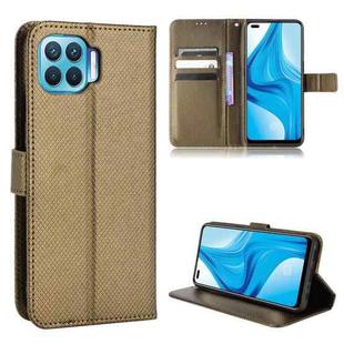 For OPPO F17 Pro / Reno4 Lite / A93 / Reno4 F Diamond Texture Leather Phone Case(Brown)