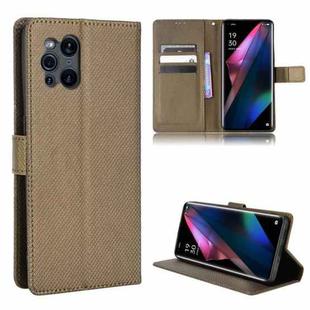 For OPPO Find X3 / Find X3 Pro Diamond Texture Leather Phone Case(Brown)