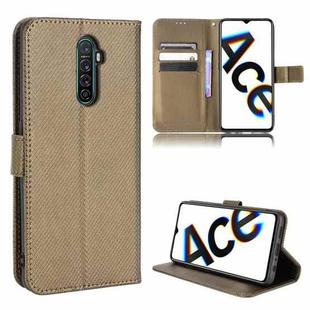 For OPPO Reno Ace / Realme X2 Pro Diamond Texture Leather Phone Case(Brown)