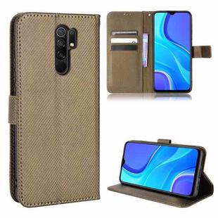 For Xiaomi Redmi 9 Diamond Texture Leather Phone Case(Brown)