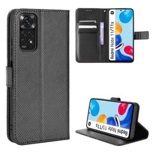 For Xiaomi Redmi Note 11 4G Global / Note 11S Diamond Texture Leather Phone Case(Black)