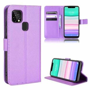 For Oukitel C22 Diamond Texture Leather Phone Case(Purple)