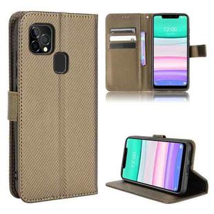 For Oukitel C22 Diamond Texture Leather Phone Case(Brown)