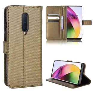 For OnePlus 8 Diamond Texture Leather Phone Case(Brown)