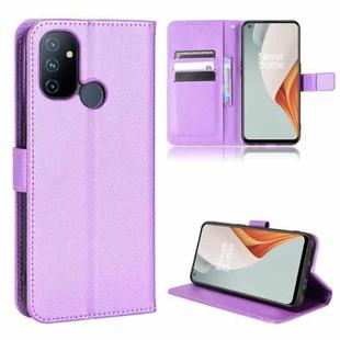 For OnePlus Nord N100 Diamond Texture Leather Phone Case(Purple)