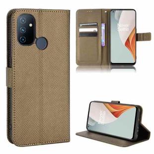 For OnePlus Nord N100 Diamond Texture Leather Phone Case(Brown)