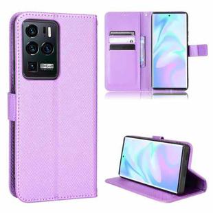 For ZTE Axon 30 Ultra 5G Diamond Texture Leather Phone Case(Purple)