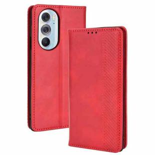 For Motorola Moto Edge 30 Pro/Edge+ 2022/Edge X30 Magnetic Buckle Retro Crazy Horse Leather Phone Case(Red)