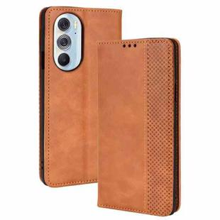 For Motorola Moto Edge 30 Pro/Edge+ 2022/Edge X30 Magnetic Buckle Retro Crazy Horse Leather Phone Case(Brown)