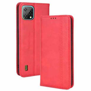 For Blackview A55 Magnetic Buckle Retro Crazy Horse Leather Phone Case(Red)