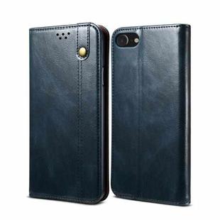 For iPhone SE 2022 / SE 2020 / 8 / 7 Oil Wax Crazy Horse Texture Leather Phone Case / 6(Navy Blue)