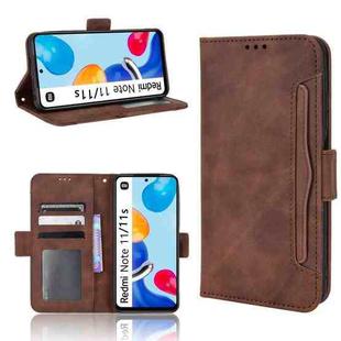 For Xiaomi Redmi Note 11S / Note 11 4G Overseas Version Skin Feel Calf Pattern Leather Phone Case(Brown)
