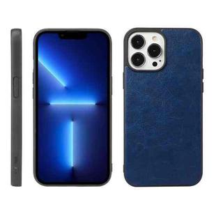 For iPhone 13 Pro Crazy Horse Texture PU Phone Case (Blue)
