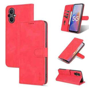 For OPPO A96 5G / Reno7 5G Overseas Version & OnePlus Nord N20 5G AZNS Skin Feel Calf Texture Horizontal Flip Leather Phone Case(Red)