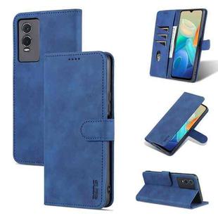 For vivo Y76s 5G / Y74s AZNS Skin Feel Calf Texture Horizontal Flip Leather Phone Case(Blue)