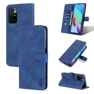 For Xiaomi Redmi Note 11 4G / Note 11S Global AZNS Skin Feel Calf Texture Horizontal Flip Leather Phone Case(Blue)