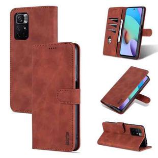 For Xiaomi Redmi Note 11 Pro Foreign Version AZNS Skin Feel Calf Texture Horizontal Flip Leather Phone Case(Brown)