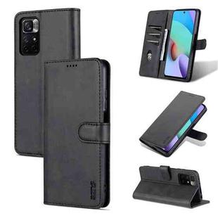 For Xiaomi Redmi Note 11 Pro Foreign Version AZNS Skin Feel Calf Texture Horizontal Flip Leather Phone Case(Black)