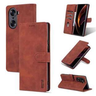 For Honor 60 Pro AZNS Skin Feel Calf Texture Horizontal Flip Leather Phone Case(Brown)