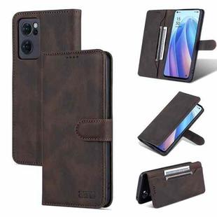 For OPPO Reno7 5G AZNS Dream II Skin Feel Horizontal Flip Leather Case(Coffee)