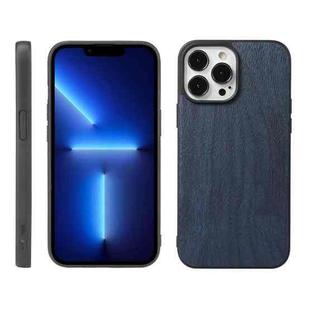 For iPhone 13 Pro Wood Texture PU Phone Case (Blue)