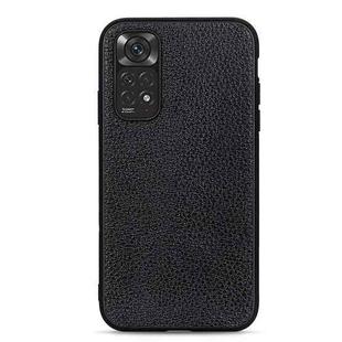 For Xiaomi Redmi Note 11 4G Global / Note 11S Big Hole Litchi Texture Leather Shockproof Phone Case(Black)