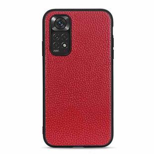 For Xiaomi Redmi Note 11 4G Global / Note 11S Big Hole Litchi Texture Leather Shockproof Phone Case(Red)