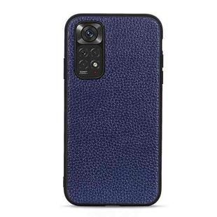 For Xiaomi Redmi Note 11 4G Global / Note 11S Big Hole Litchi Texture Leather Shockproof Phone Case(Blue)