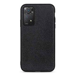 For Xiaomi Redmi Note 11 Pro Global Accurate Hole Litchi Texture Leather Shockproof Phone Case(Black)