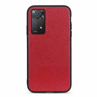 For Xiaomi Redmi Note 11 Pro Global Accurate Hole Litchi Texture Leather Shockproof Phone Case(Red)