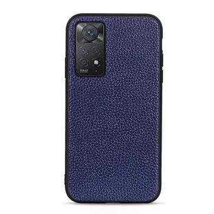 For Xiaomi Redmi Note 11 Pro Global Accurate Hole Litchi Texture Leather Shockproof Phone Case(Blue)