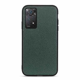 For Xiaomi Redmi Note 11 Pro Global Accurate Hole Litchi Texture Leather Shockproof Phone Case(Green)