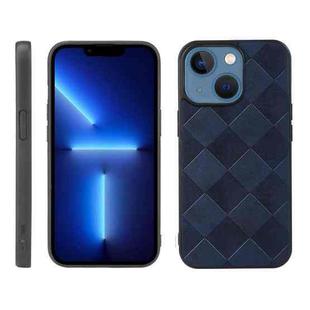 For iPhone 13 Weave Plaid PU Phone Case(Blue)