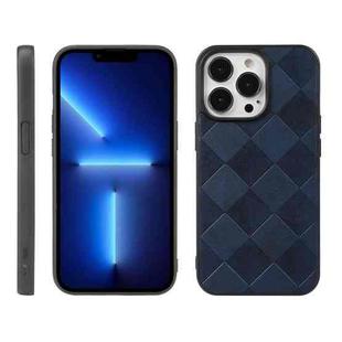 For iPhone 13 Pro Weave Plaid PU Phone Case (Blue)
