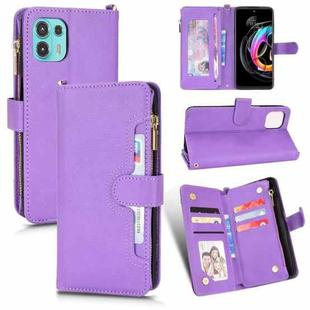 For Motorola Edge 20 Lite / Edge 20 Fusion Litchi Texture Zipper Leather Phone Case(Purple)