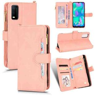 For vivo Y3s 2021 Litchi Texture Zipper Leather Phone Case(Pink)