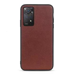For Xiaomi Redmi Note 11 Pro Global Accurate Hole Sheep Texture Leather Shockproof Phone Case(Brown)