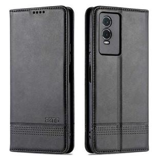 For vivo Y76s / Y74s AZNS Magnetic Calf Texture Leather Phone Case(Black)