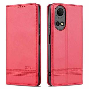 For Honor Play 30 Plus AZNS Magnetic Calf Texture Leather Phone Case(Red)