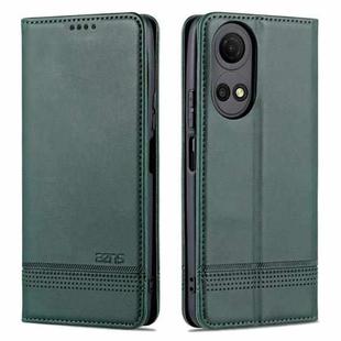 For Honor Play 30 Plus AZNS Magnetic Calf Texture Leather Phone Case(Dark Green)