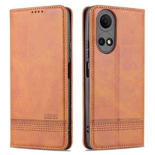 For Honor Play 30 Plus AZNS Magnetic Calf Texture Leather Phone Case(Light Brown)