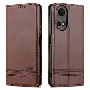 For Honor Play 30 Plus AZNS Magnetic Calf Texture Leather Phone Case(Dark Brown)