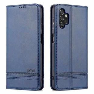 For Samsung Galaxy A13 4G AZNS Magnetic Calf Texture Leather Phone Case(Dark Blue)