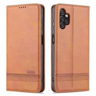 For Samsung Galaxy A13 4G AZNS Magnetic Calf Texture Leather Phone Case(Light Brown)