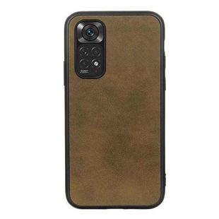 For Xiaomi Redmi Note 11 4G Global / Note 11S Accurate Hole Two-color Calf Texture Shockproof Phone Case(Green)