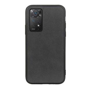 For Xiaomi Redmi Note 11 Pro Global Accurate Hole Two-color Calf Texture Shockproof Phone Case(Black)