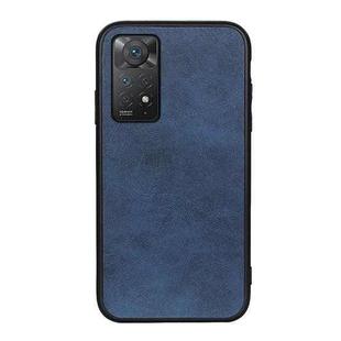 For Xiaomi Redmi Note 11 Pro Global Accurate Hole Two-color Calf Texture Shockproof Phone Case(Blue)