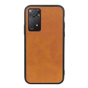 For Xiaomi Redmi Note 11 Pro Global Accurate Hole Two-color Calf Texture Shockproof Phone Case(Brown)